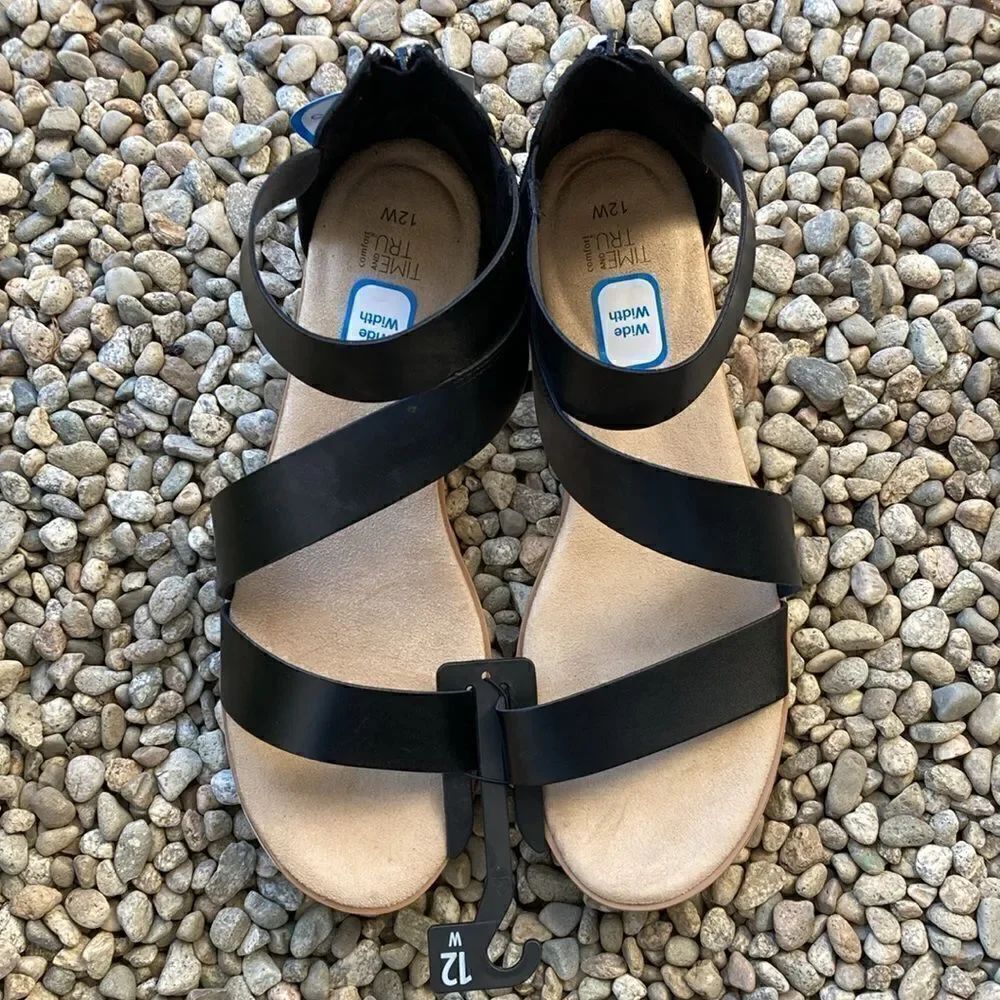 Women's Strappy Comfort Sandals Shoes Size 12 Wide